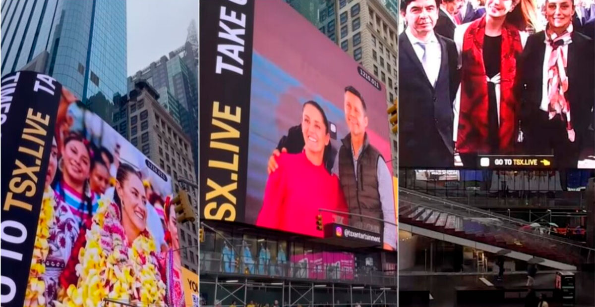 Viralizan Imagen De Claudia Sheinbaum En Las Pantallas De Times Square En Nueva York Enbreve 4459