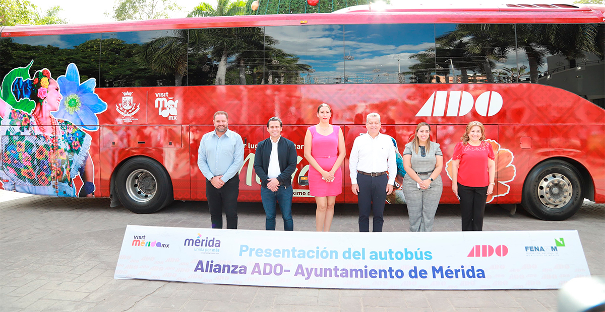 Mérida y ADO se asocian para potenciar el turismo con un autobús promocional