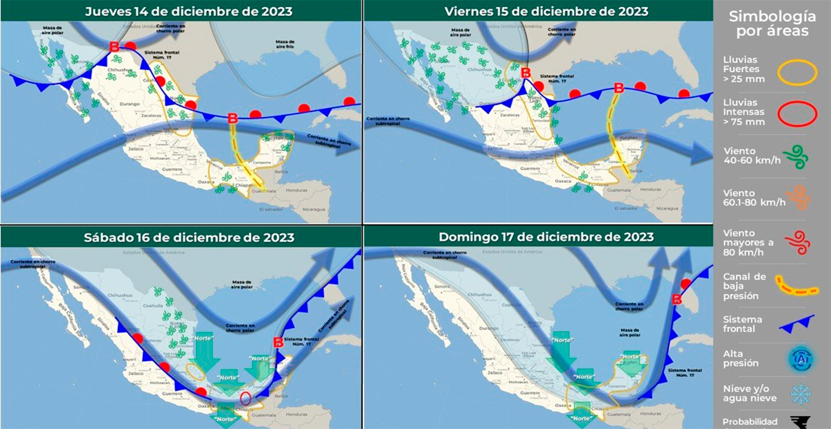 Frente frío número 17 llega a México y afectará al menos 20 estados