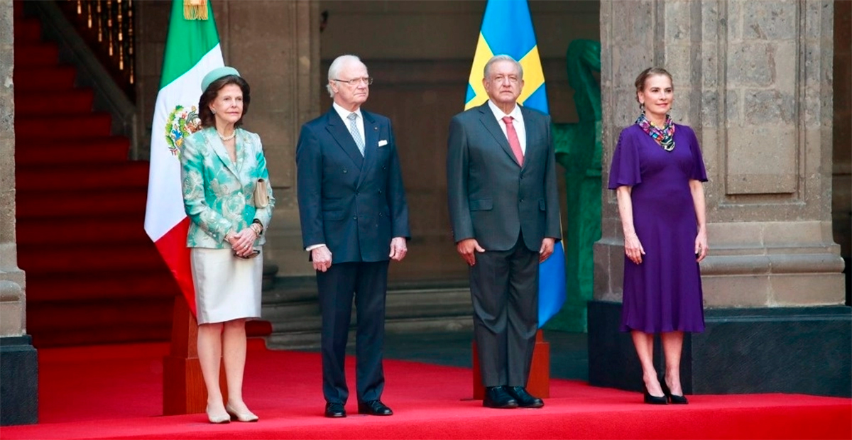 Reyes de Suecia realizan visita oficial a México y son recibidos por el presidente López Obrador