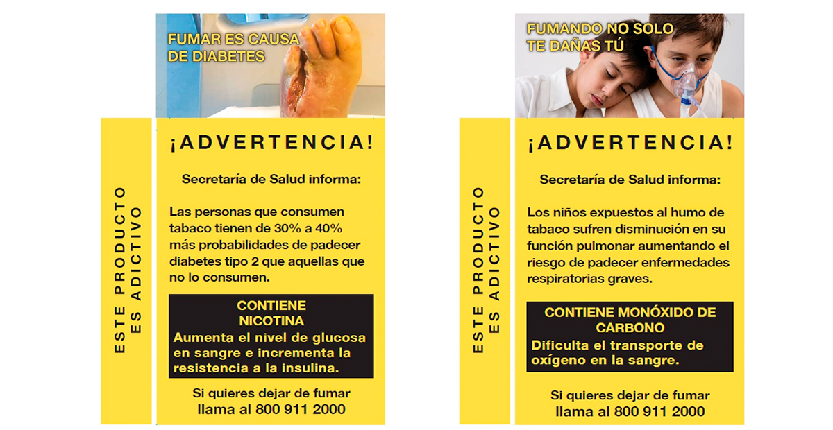 Anuncian nuevas advertencias sanitarias en cajetillas de cigarros a partir de septiembre