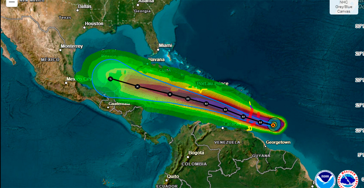 Huracán Beryl se intensifica a categoría 4; fuertes lluvias previstas en varias regiones de México