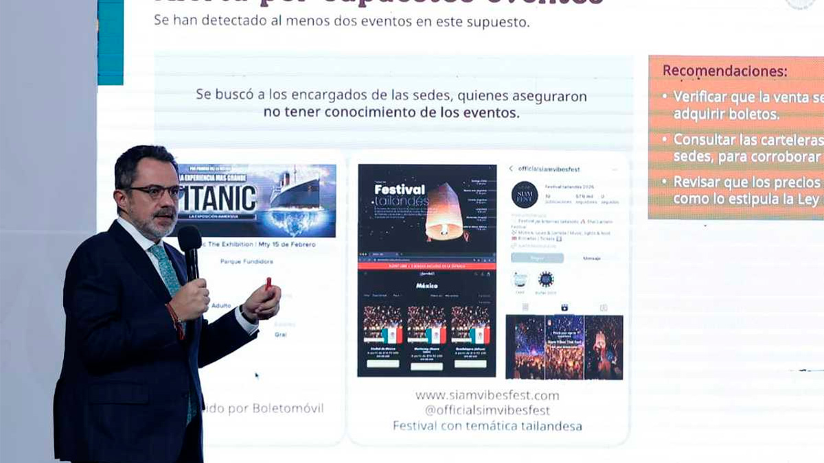 Alerta Profeco sobre venta de boletos para eventos falsos en redes sociales