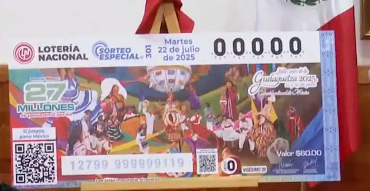 La Guelaguetza 2025 protagoniza billete del sorteo especial 301 de la Lotería Nacional