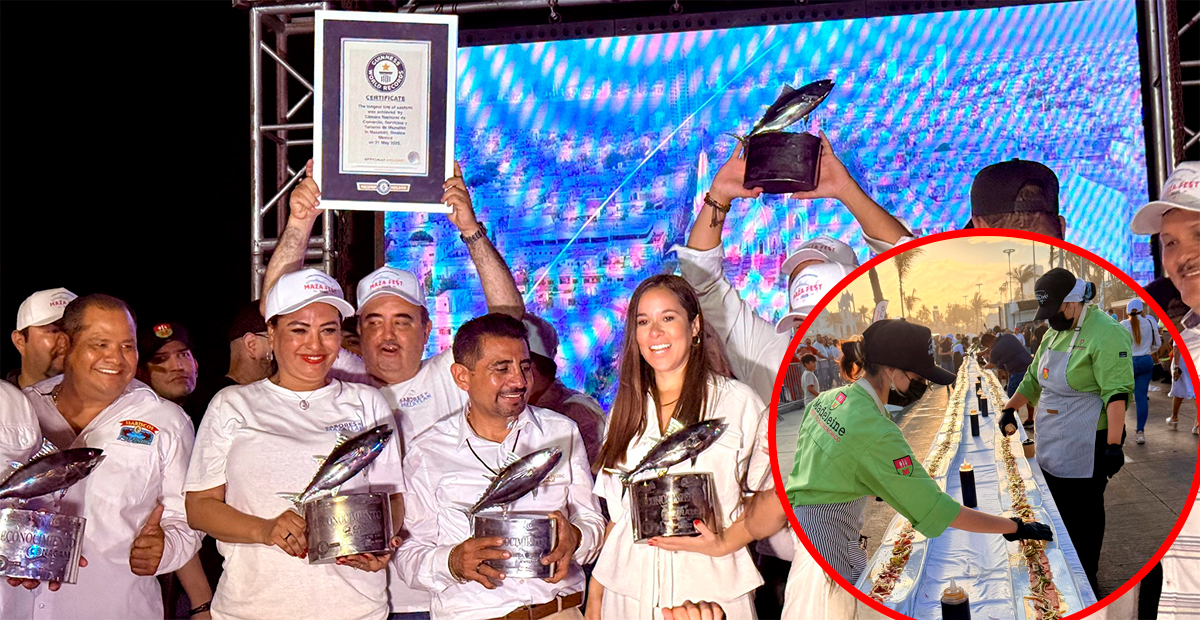 Mazatlán rompe Récord Guinness con el sashimi más largo del mundo