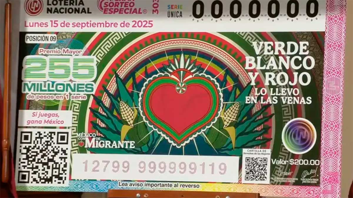 Gobierno presenta billete de Lotenal dedicado a migrantes
