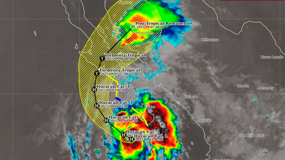 Lorena se intensifica a huracán: Alerta por lluvias intensas y vientos fuertes en el noroeste de México
