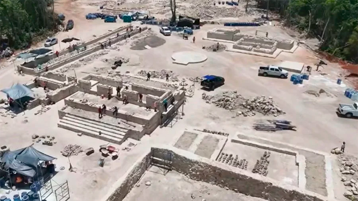 Monumentos del Tren Maya trasladados a Balam Tun muestran signos de saqueo