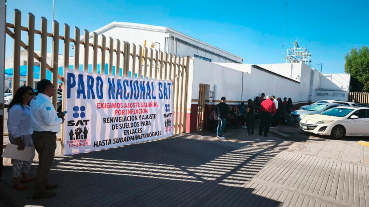 Paro nacional en el SAT: empleados exigen aumento salarial y mejores condiciones laborales
