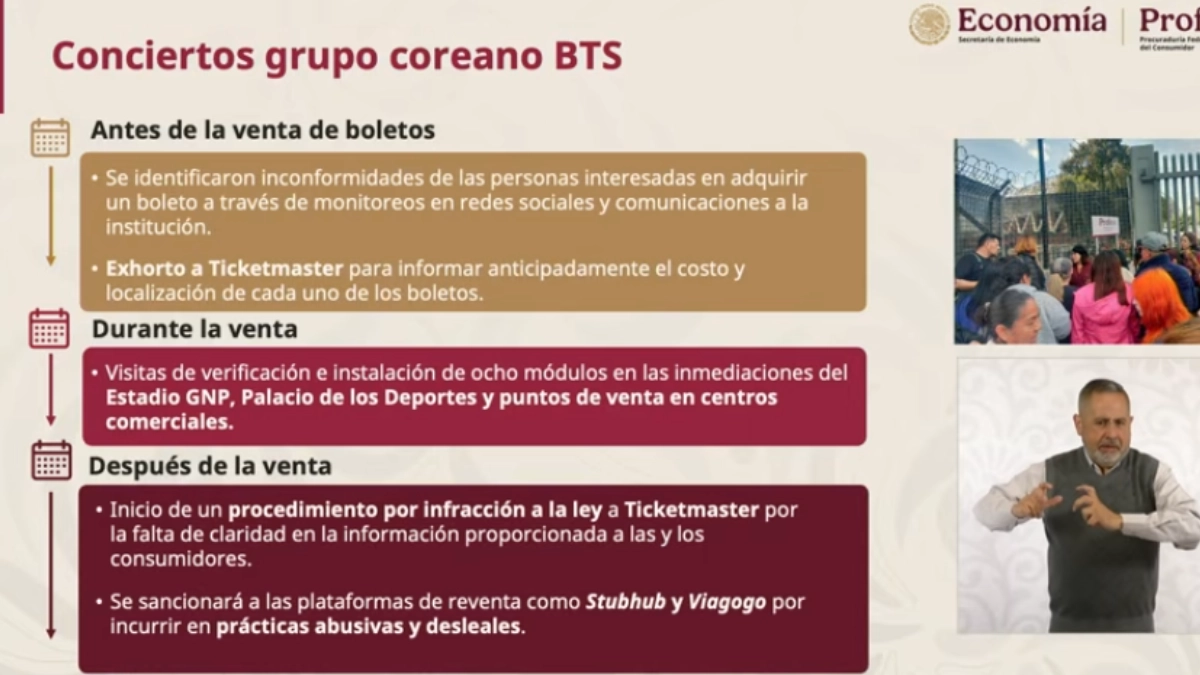 Profeco inicia procedimiento contra Ticketmaster y plataformas de reventa por boletos de BTS