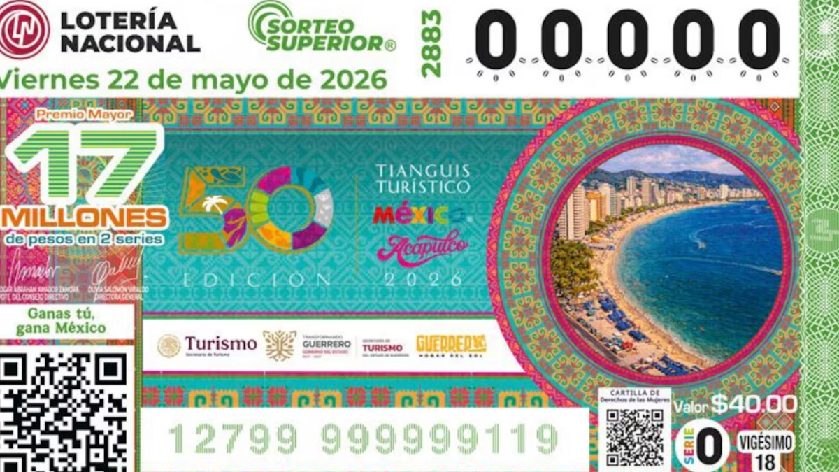 Lotería Nacional celebra 50 años del Tianguis Turístico con billete conmemorativo
