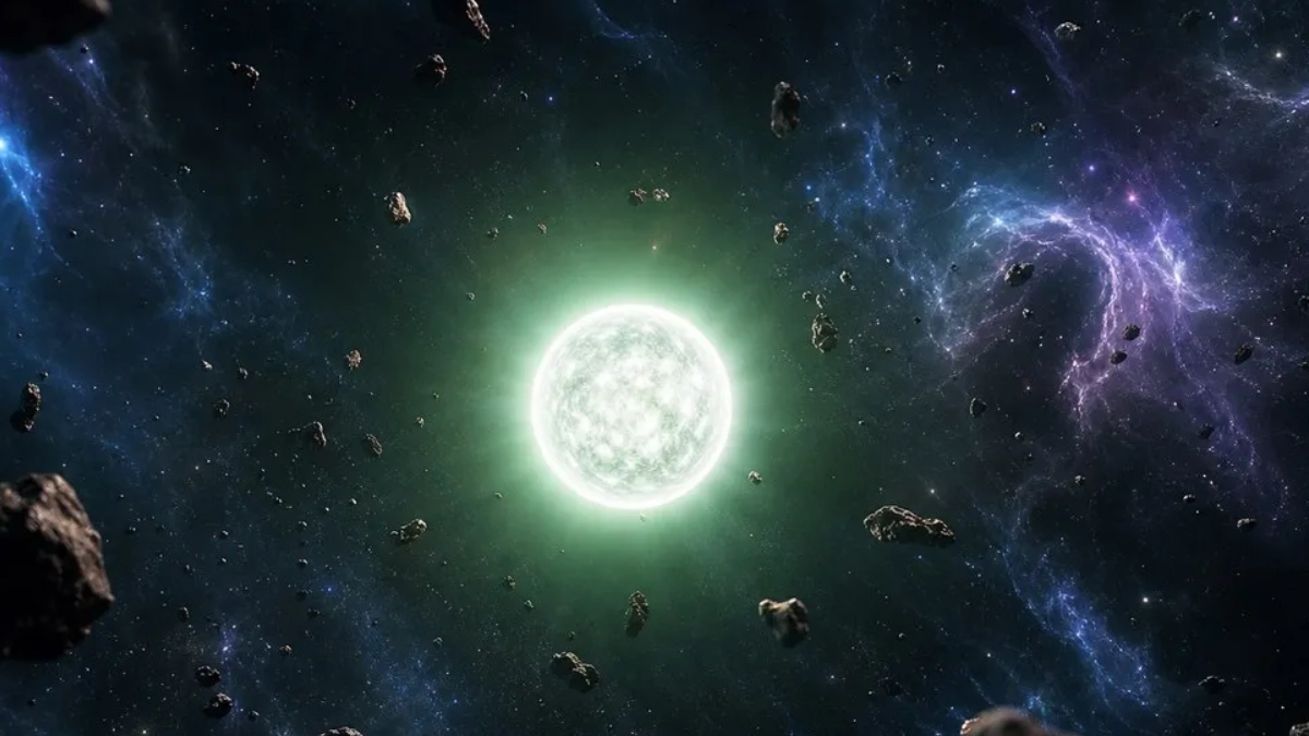 Astrónomos descubren una enana blanca con un inusual resplandor verde amarillento